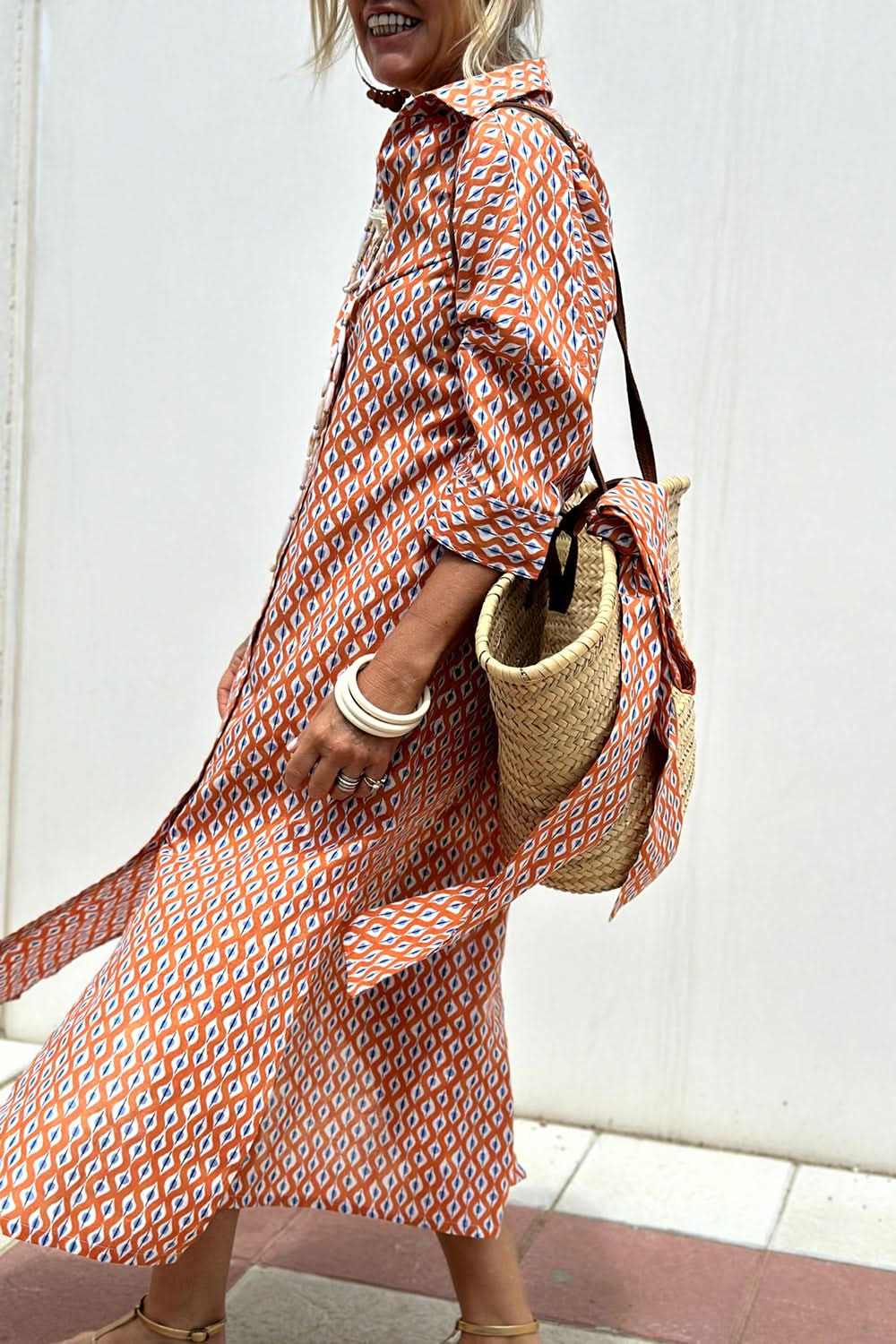 Chic button-up dress with sleeves - Love Salve